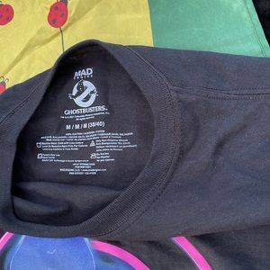 NWT Mad Engine SS Ghostbusters Black Tee Pink Purple No Ghosts Sign M (38-40)